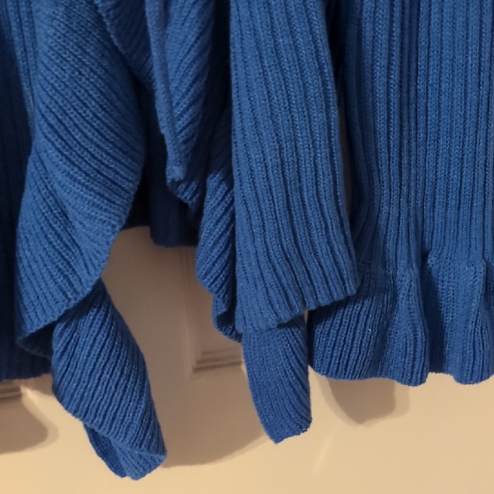 Cato Royal Blue Ruffle-Front Women's Cardigan - Picture 6 of 6